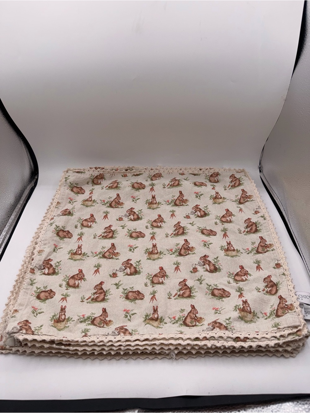 Shabby Chic Bunny Print Placemats - Set of 6